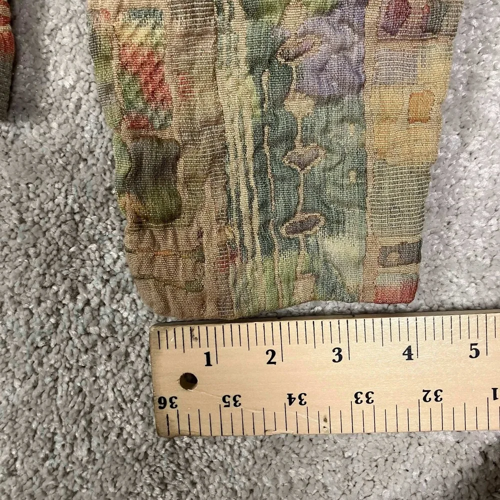 Vintage Orvis Women Tapestry Jacket Multi Color Abstract Geometric Button Front - Picture 13 of 13